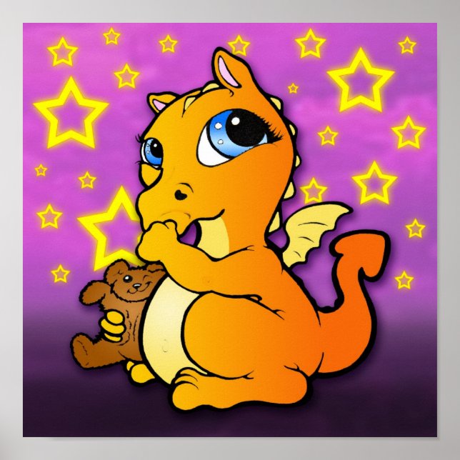 Baby Dragon Sind zum Kotzen Thumb (Orange) - Print Poster (Vorne)