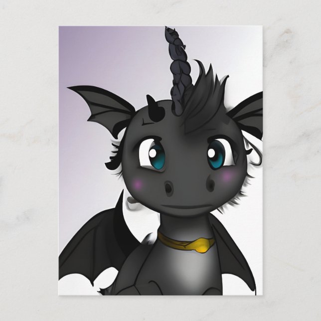Baby Dragon Unicorn Postkarte (Vorderseite)
