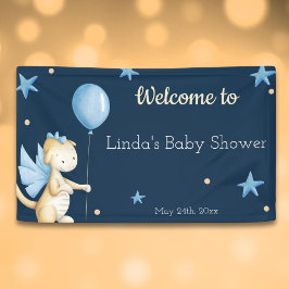 Baby Dragon Willkommen bei Baby Shower Navy Blue Banner