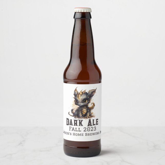 Baby Dragon Zuhause Brew Beer Bierflaschenetikett (Vorderseite)