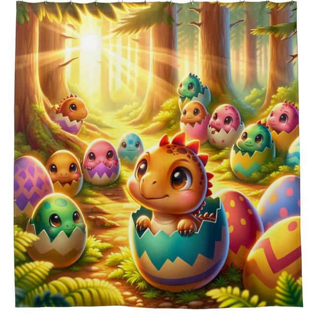 Baby Dragons Duschvorhang (Vorderseite)