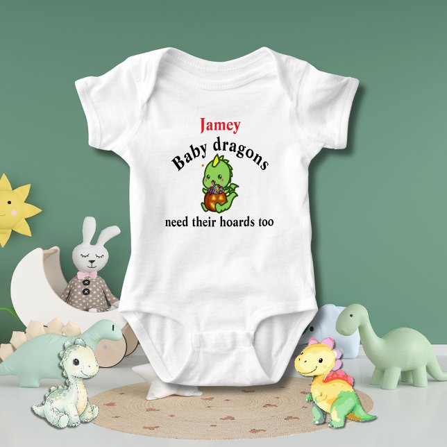 Baby Dragons need their hoards too for Halloween Baby Strampler (baby dragon onesie)