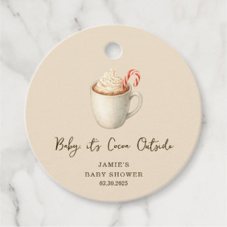 Baby, draußen ist es Kakao-Baby Shower Geschenkanhänger