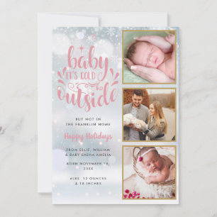 Baby draußen ist es kalt Fotos Mädchen Urlaub Gebu Ankündigung
