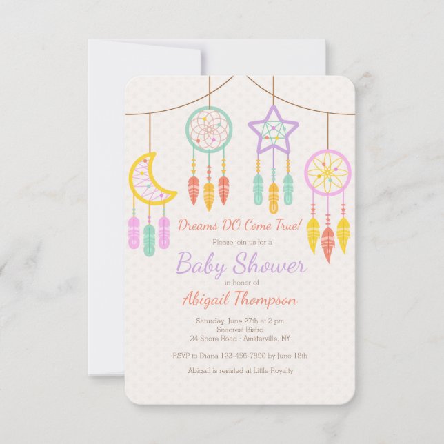 Baby Dreamcatcher Einladung (Vorderseite)