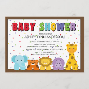 Baby-Dschungel-Tier-Babyparty-Einladung Einladung
