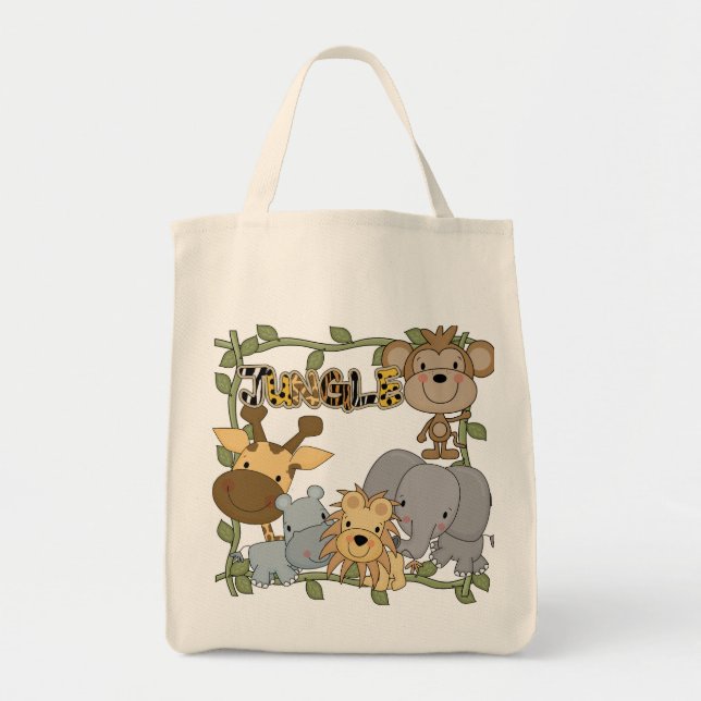 Baby-Dschungel-Tier-T-Shirts und Geschenke Tragetasche (Vorne)