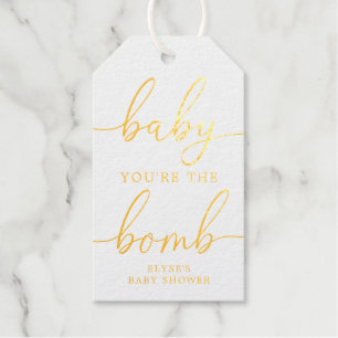 Baby Du bist die Bomb Gold Foil Gefallen Geschenkm Geschenkanhänger