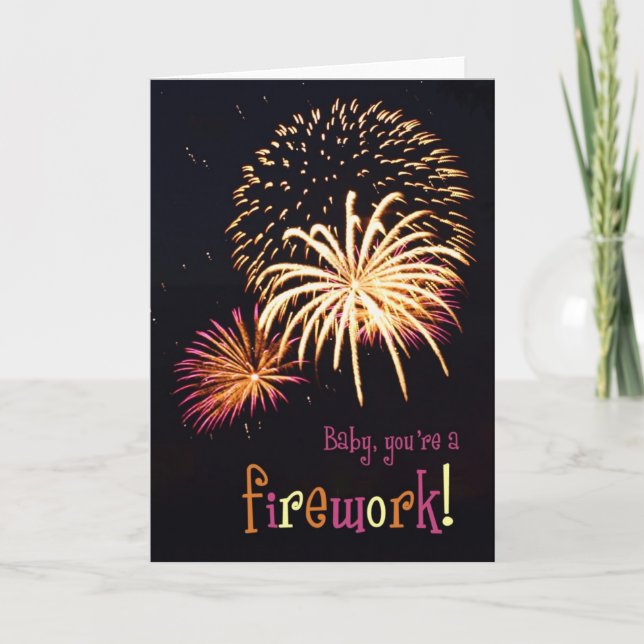 Baby, du bist ein Feuerwerk! Karte (Vorderseite)