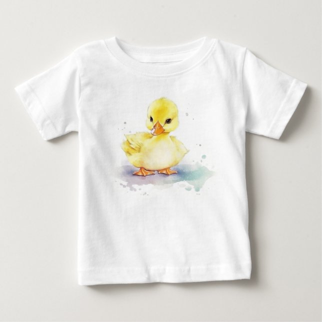 Baby Duck 2 Wasserfarbe Baby T-shirt (Vorderseite)