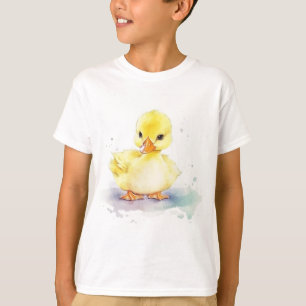 Baby Duck 2 Watercolor Kid's Basic T - Shirt