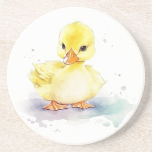 Baby Duck 2 Watercolor Sandstone Untersetzer