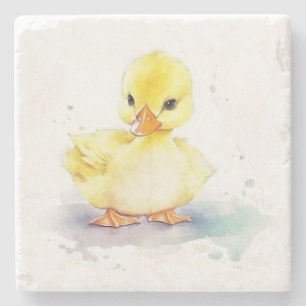 Baby Duck 2 Watercolor Stone Untersetzer