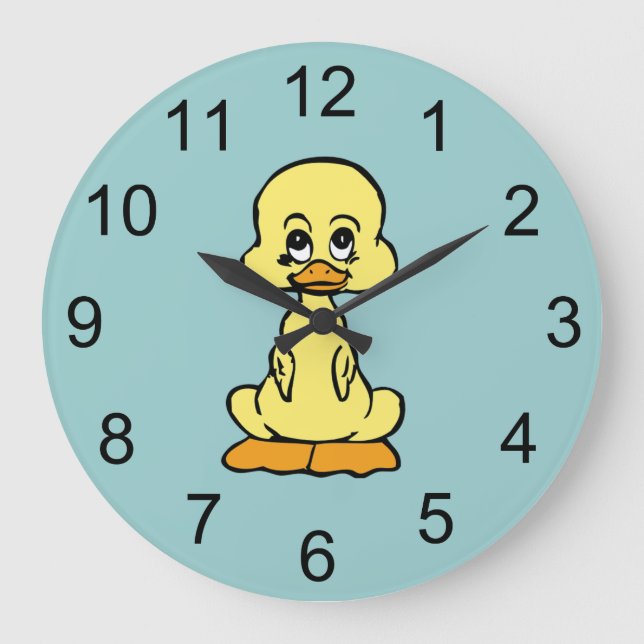 Baby Duck Animal Wall Clock Große Wanduhr (Vorderseite)