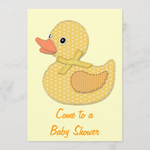 Baby Duck Applique Gelb, Come to a Baby Shower Einladung