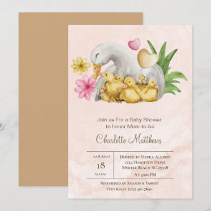 Baby Duck Aquatic Animals Baby Shower Einladung