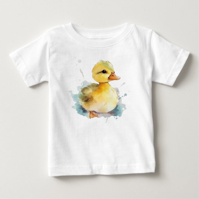 Baby Duck Watercolor Baby T-shirt (Vorderseite)