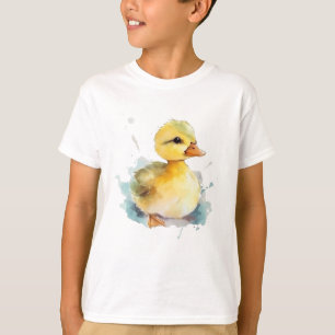 Baby Duck Watercolor Boy's Basic T - Shirt