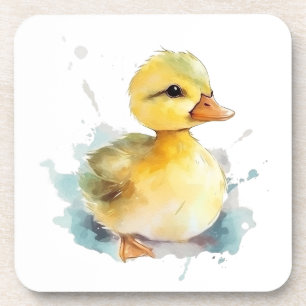 Baby Duck Watercolor Hard Plastic Untersetzer