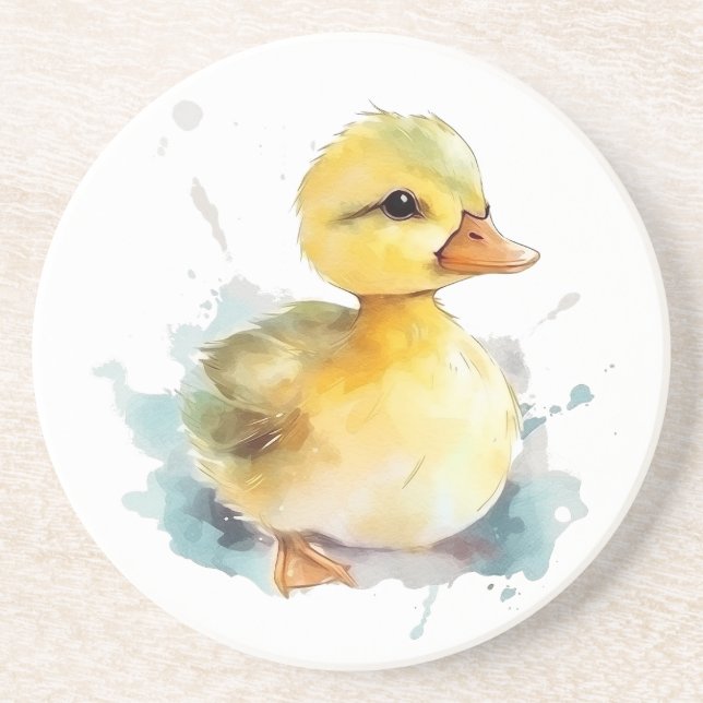 Baby Duck Watercolor Sandstone Untersetzer (Vorne)
