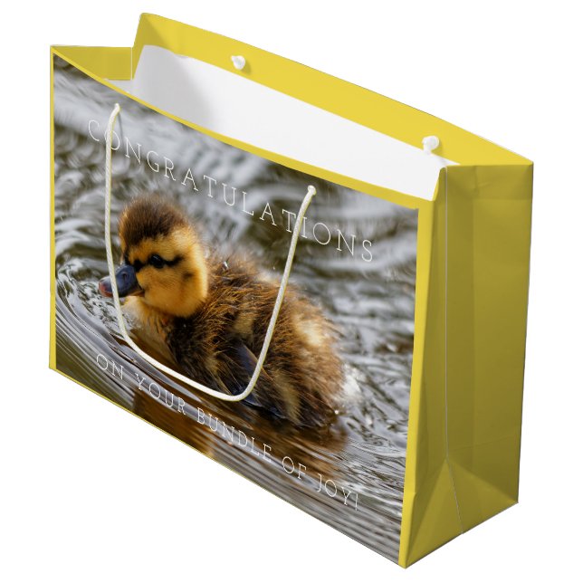 Baby Duckling Paddles im lokalen Teich Große Geschenktüte (Vorderseite Schrägansicht)