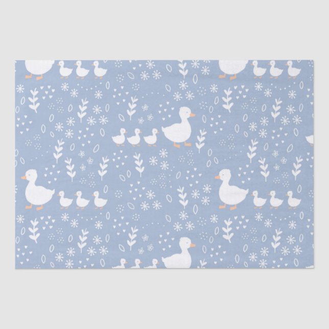 Baby Duckling Wrapping Paper in blau Seidenpapier (Vorderseite)