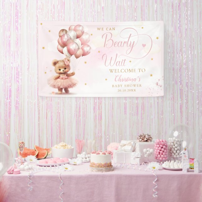 Baby-Duschbad für Teddy-Bär Banner (Party)