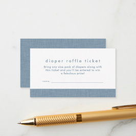 Baby Duschdiaper Tombola-Ticketmarke blau Begleitkarte