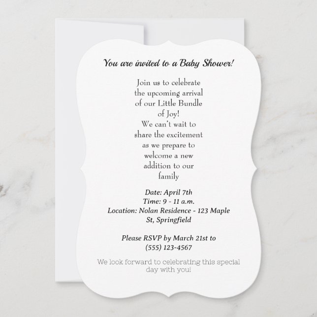 Baby-Dusche (Vorderseite)