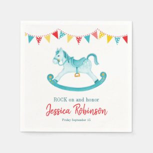 Baby Dusche Aqua Rock Pferd Ehrenname Serviette