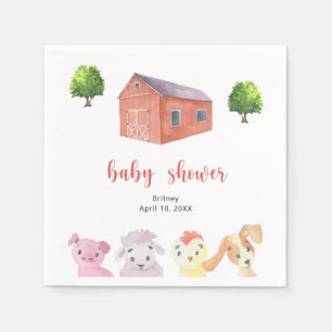 Baby-Dusche auf dem Bauernhof - Babydusche Serviette
