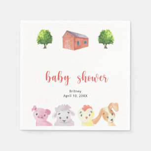 Baby-Dusche auf dem Bauernhof - Babydusche Serviette