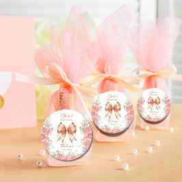 Baby-Dusche aus Gold und Rosa Blütenbraun Runder Aufkleber