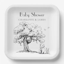 Baby-Dusche aus schwarzem und weißem Wald