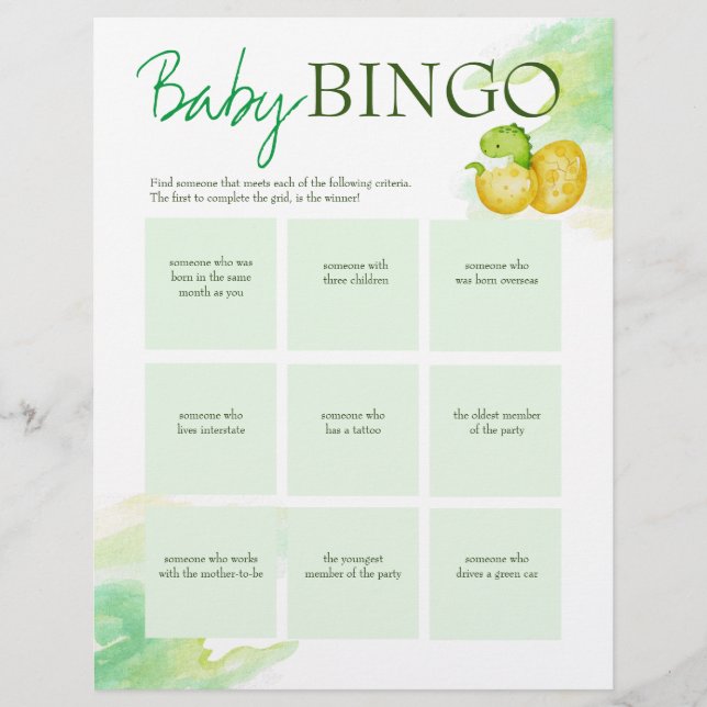 Baby Dusche Baby Binging personalisierte Vorlage Briefbogen (Vorderseite)