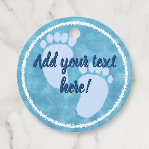 Baby Dusche Baby Blue Watercolor Custom Geschenkanhänger