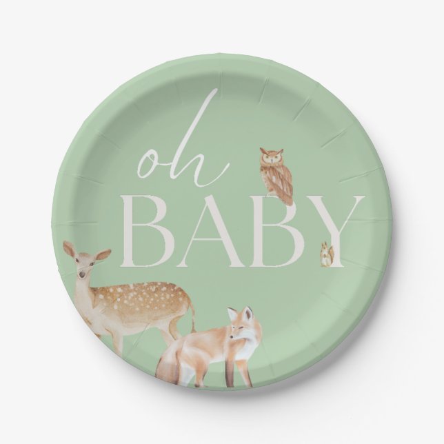 Baby-Dusche, Baby Boy, Baby Girl Pappteller (Vorderseite)