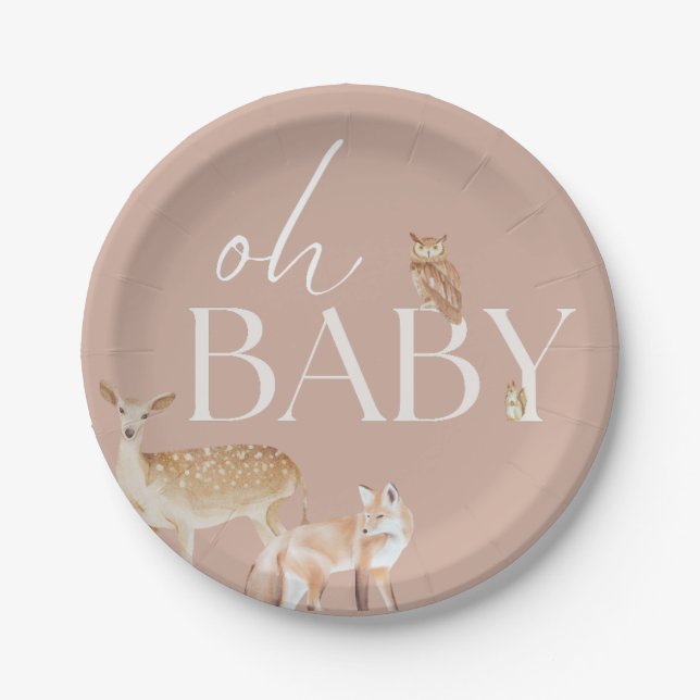 Baby-Dusche, Baby Boy, Baby Girl Pappteller (Vorderseite)