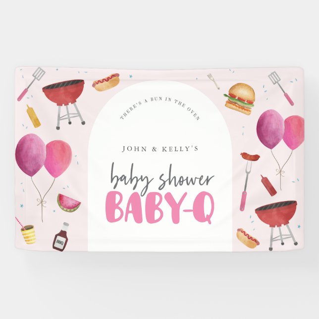 Baby-Dusche Baby-Q (GRILLEN) Größeres Bannerzeiche Banner (Horizontal)