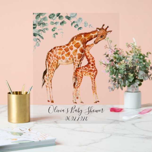 Baby Dusche Babygiraffe Acrylschild (Hochzeit)