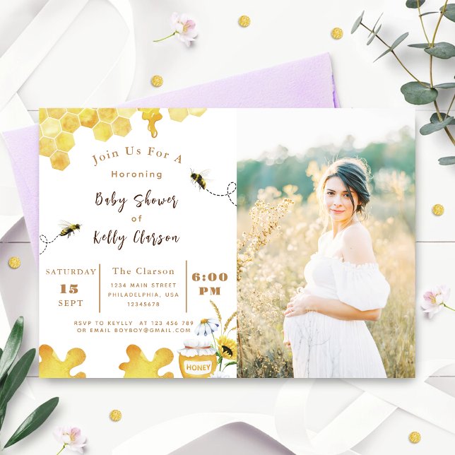Baby Dusche Bee Gelbe Biene und Sonnenblume Einladung (Von Creator hochgeladen)
