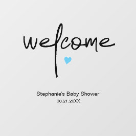 Baby Dusche Begrüßungszeichen Tiny Blue Heart Fensteraufkleber