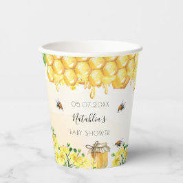 Baby Dusche Bienen Gelb Blumengarten Party Pappbecher