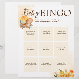 Baby Dusche Bingo Spiel braun personalisierte Vorl Briefbogen