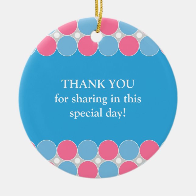 Baby Dusche Blue & Pink Gefallen Ornament (Vorne)