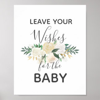 Baby Dusche Blume Wünsche für Baby-Zeichen Poster