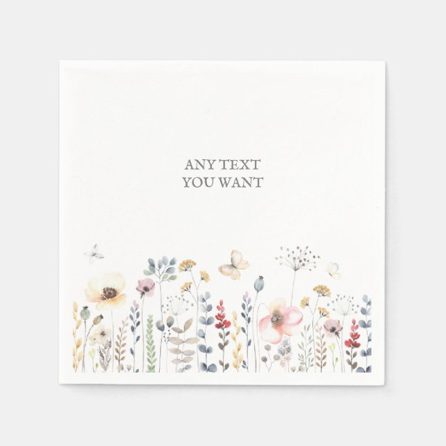 BABY DUSCHE, BLUMENFANG, BOTANISCHER BABYSHOWAT SERVIETTE (Vorderseite)