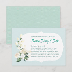 Baby Dusche Bringen Sie ein Buch Blue und Rose Einladung