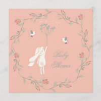 Baby-Dusche "Bunny and Wreath"