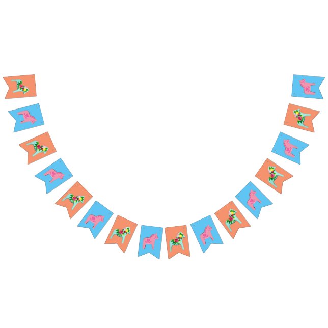 Baby-Dusche Dala PferdeParty-Flagge Wimpelkette (Alle)